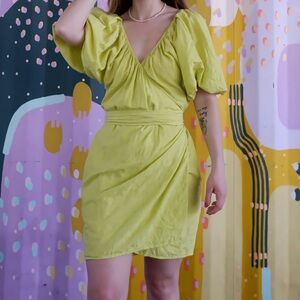 Mara Hoffman Chartreuse Wrap Dress